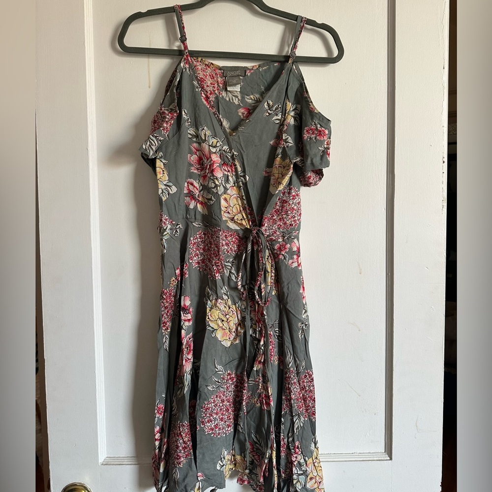 Off the shoulder floral wrap dress